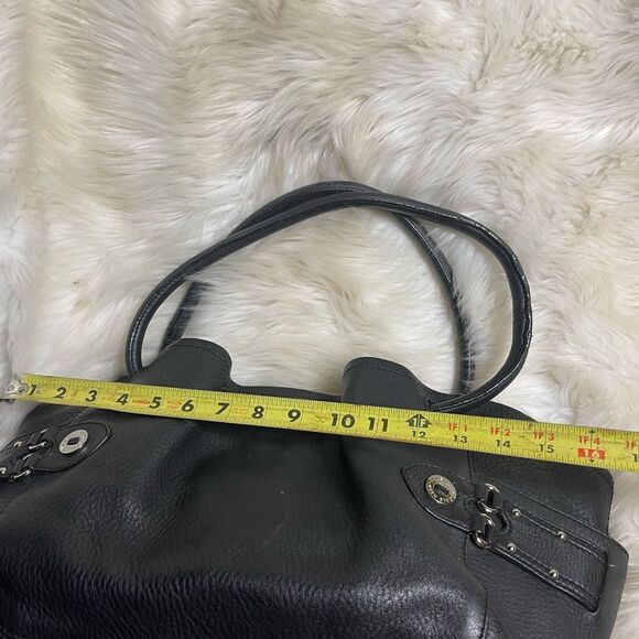 Cole Haan Black Pebbled Leather Hobo medium shoulder bag silver tone accents - Picture 11 of 16